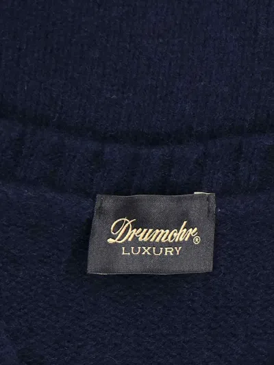Drumohr Classic Sweater In Blue Cashmere Navy Tone In Blue