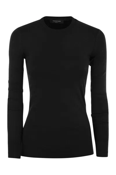 Fabiana Filippi Long-sleeved T-shirt In Jersey In Black