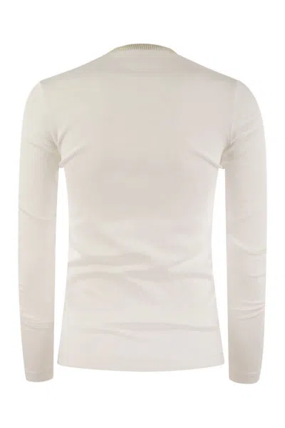 Fabiana Filippi Long-sleeved T-shirt In Jersey In White