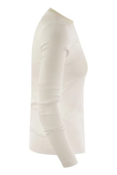 Fabiana Filippi Long-sleeved T-shirt In Jersey In White
