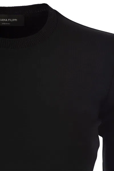 Fabiana Filippi Long-sleeved T-shirt In Jersey In Black