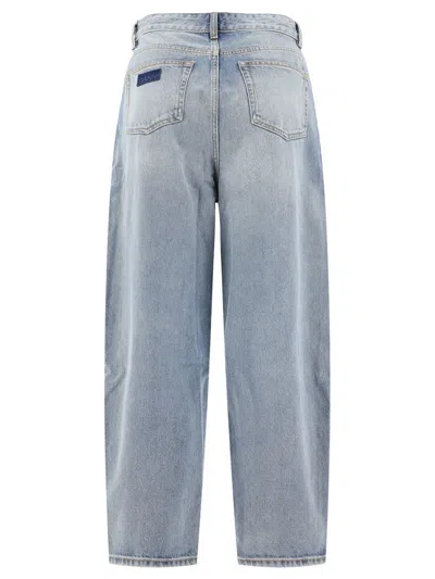 Shop Ganni Wide Leg Jeans In Blue