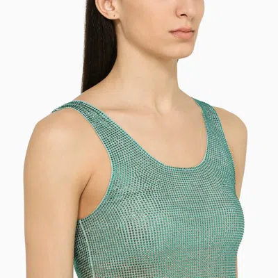 Shop Giuseppe Di Morabito Top With All-over Rhinestones In Blue