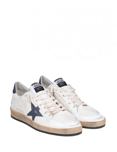 Shop Golden Goose Sneakers In White/dusty Blue