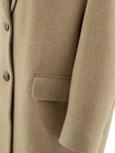 Isabel Marant Étoile Tailored Textured Fabric Coat With Back Vent In Beige