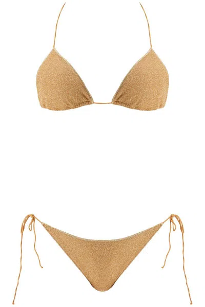 Shop Oseree Lumière Triangle Bikini Set For In Oro