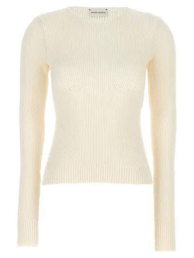 Magda Butrym Ribbed Viscose Blend Sweater In Neutral