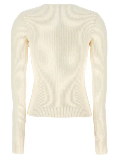 Magda Butrym Ribbed Viscose Blend Sweater In Neutral