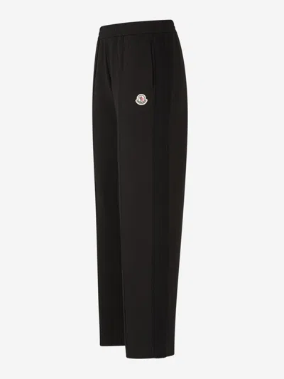 Moncler Logo Technical Joggers In Textured Detail On The Sides