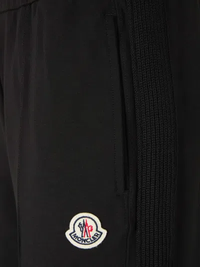 Moncler Logo Technical Joggers In Textured Detail On The Sides