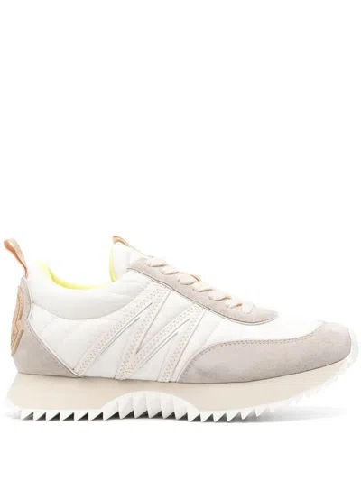 Moncler Pacey Sneakers Leather M-shaped Detail In Multi