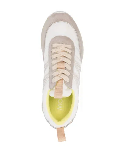Moncler Pacey Sneakers Leather M-shaped Detail In Multi