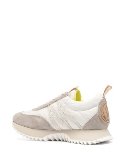 Moncler Pacey Sneakers Leather M-shaped Detail In Multi