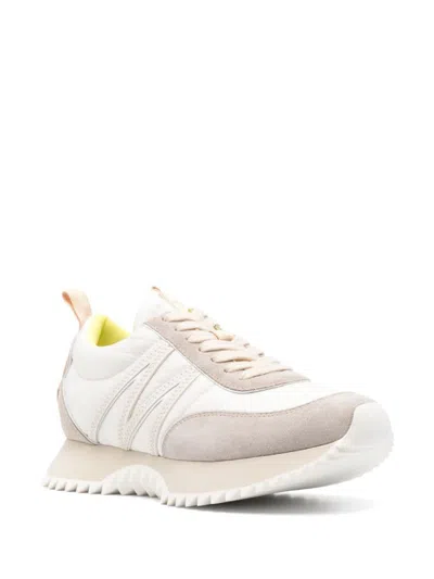 Moncler Pacey Sneakers Leather M-shaped Detail In Multi