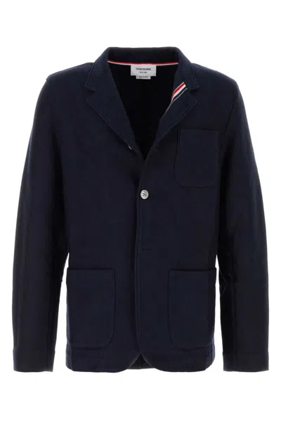 Shop Thom Browne Jackets And Vests In Blue