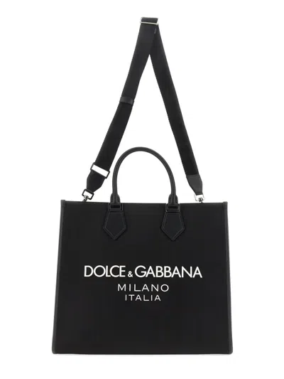 Shop Dolce & Gabbana Large Shopping Bag In Black