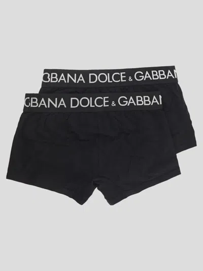 Shop Dolce & Gabbana Two-pack Cotton Jersey Boxers In Black