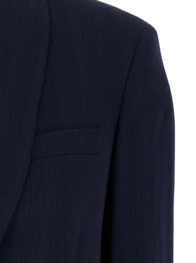 Theory Blue Single-breasted Jacket With Shawl Collar In Cady Woman In Blue