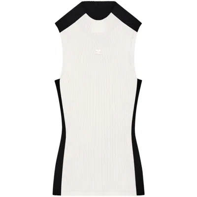 Shop Courrèges Tops In Black/white