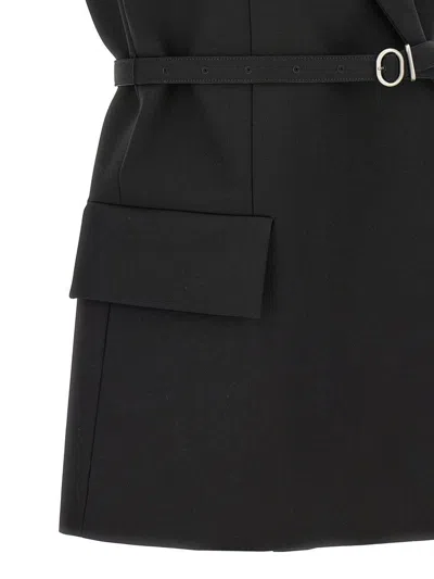 Shop Jil Sander Belt Wool Vest In Black