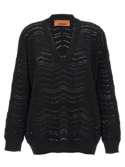 Shop Missoni 'zig Zag' Sweater In Black