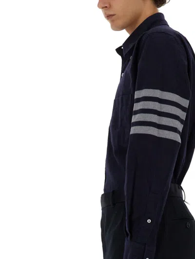 Shop Thom Browne 4bar Shirt In Blue