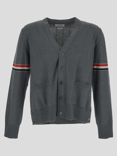 Shop Thom Browne Classic Cardigan In Med Grey