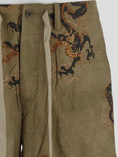 Uma Wang Pallor Cotton Bermuda Shorts In Tanblack