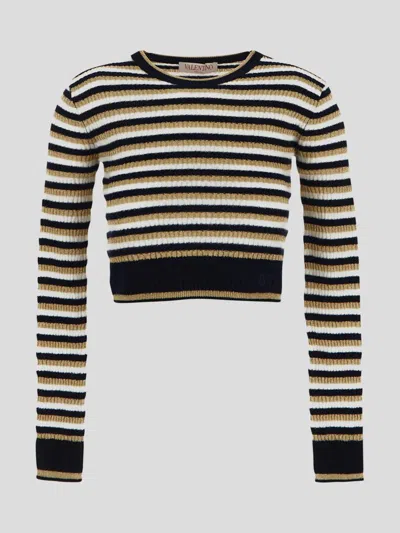 Shop Valentino Wool And Lurex Jumper In Avorionavyoro