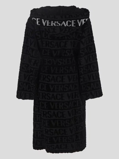 Shop Versace The  Bathrobe In Black