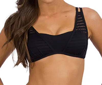 Shop Jets By Jessika Allen Parallels D-cup Overlay Bandeau Bikini Top In Black