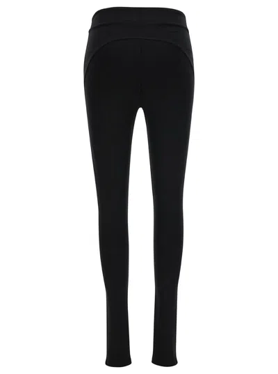 Balmain Button-embellished Stirrup Leggings In Black