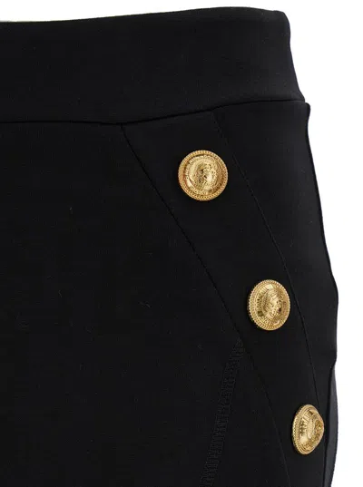 Balmain Button-embellished Stirrup Leggings In Black