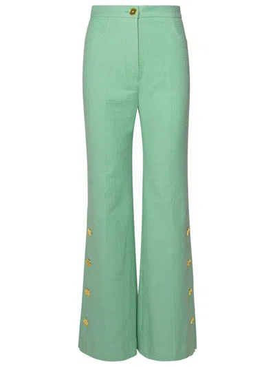 Patou Flared Casual Pants In Green
