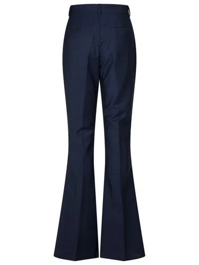 Sportmax Slim Fit Wool & Mohair Blend Flare Trousers In Blue