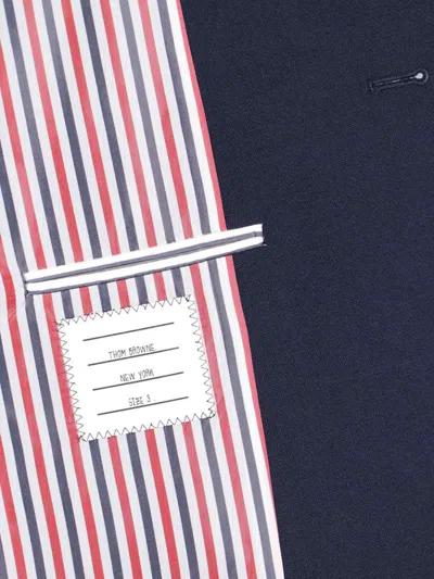 Thom Browne Blue Virgin Single-breasted Blazer - Blue In Blue