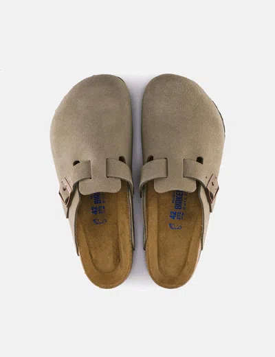 Birkenstock Mens Habana Boston Logo-embossed Leather Clogs In Khaki
