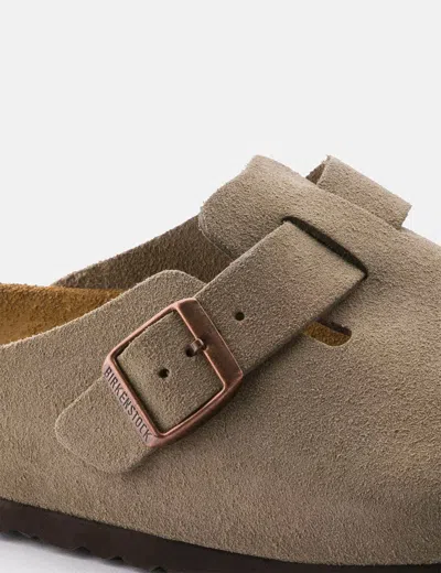 Birkenstock Mens Habana Boston Logo-embossed Leather Clogs In Khaki