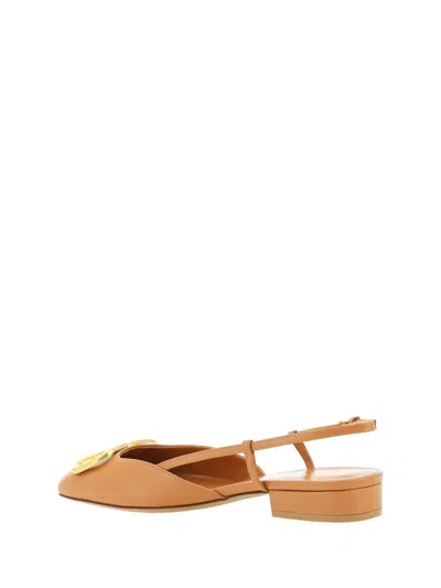 Shop Valentino Garavani Ballerinas In Almond Beige