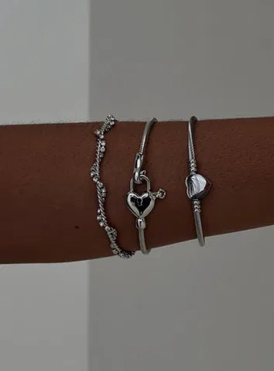 Princess Polly Lower Impact In The Moonlight Bracelet Pack Silver In Silver