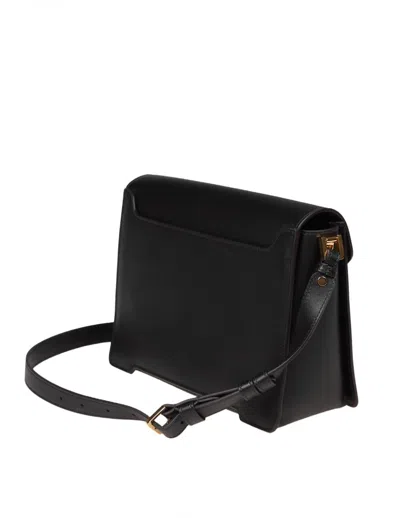 Marni Black Leather Trunkaroo Medium Shoulder Bag In Black