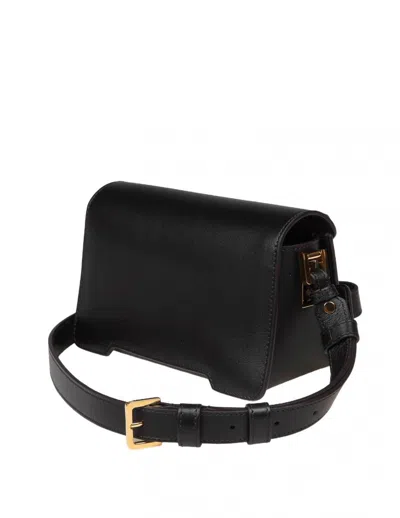 Marni Trunkaroo Rectangular Leather Shoulder Bag In Black