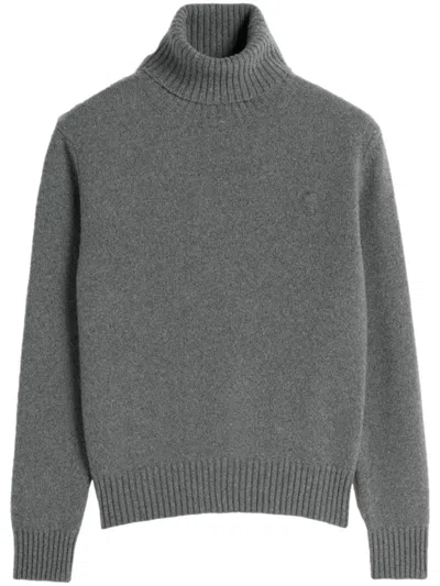 Ami Alexandre Mattiussi Grey Cashmere Turtleneck In Grey