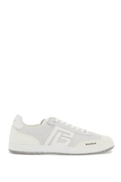 Balmain Swan Sneakers In Suede And Smooth Calfskin
