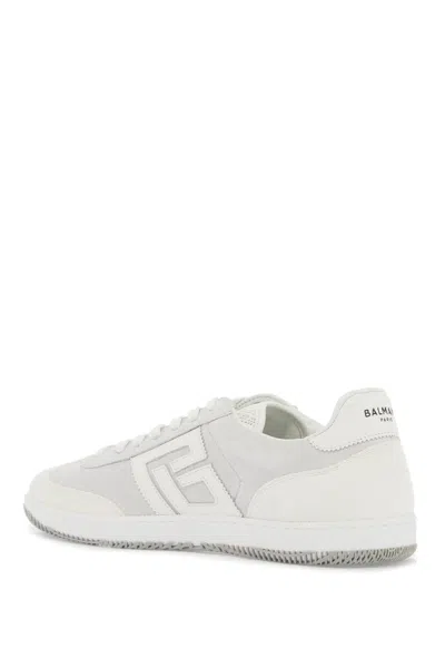 Balmain Swan Sneakers In Suede And Smooth Calfskin