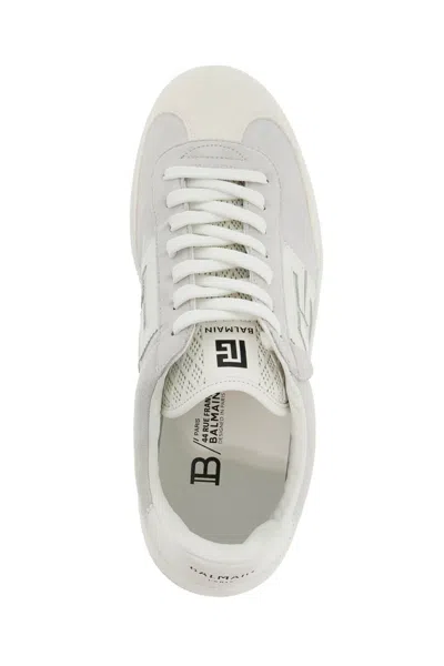 Balmain Swan Sneakers In Suede And Smooth Calfskin