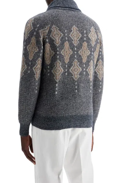 Shop Brunello Cucinelli Geometric Jacquard Pattern