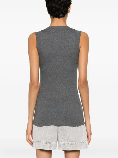 Shop Brunello Cucinelli Ribbed Cotton Sleeveless Top