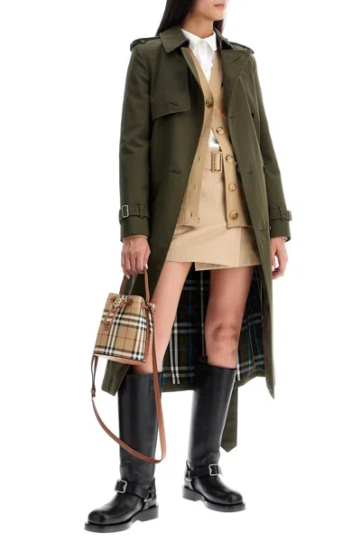 Shop Burberry Double Breasted Trench Coat With