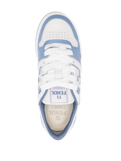 Shop Fendi Match Leather Sneakers